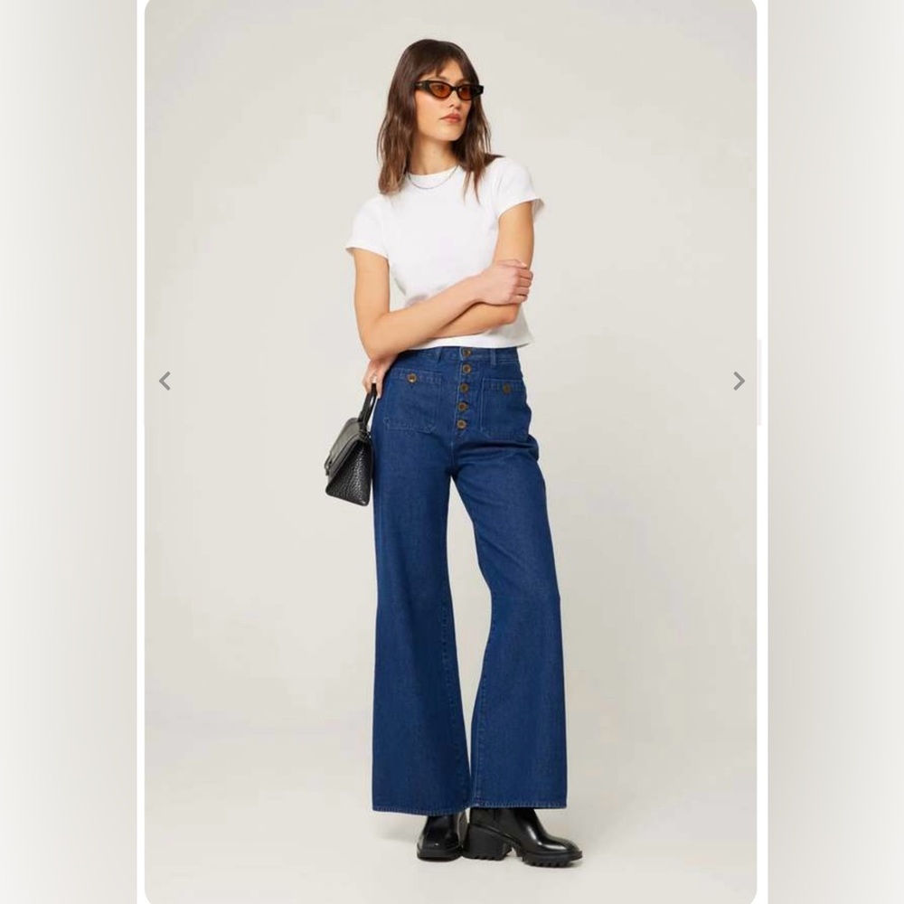 **SOLD** FREE PEOPLE ROLLA STUDIO LOU FLARE JEANS - DARK VINTAGE BLUE S 27 $149